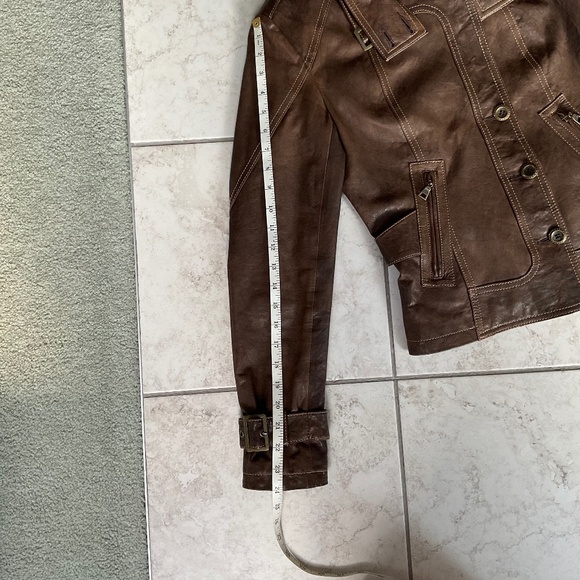 Danier Italian Leather Brown Biker Moto Jacket - Picture 15 of 16